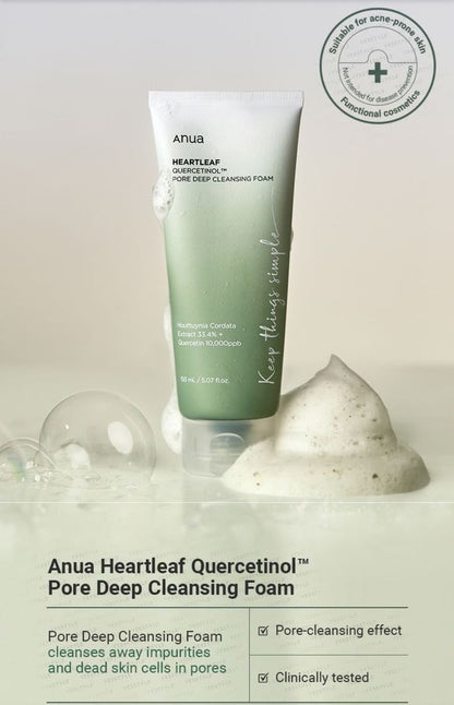 Anua - Heartleaf Quercetinol Pore Deep Cleansing Foam