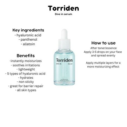 Torriden - DIVE-IN Low Molecule Hyaluronic Acid Serum